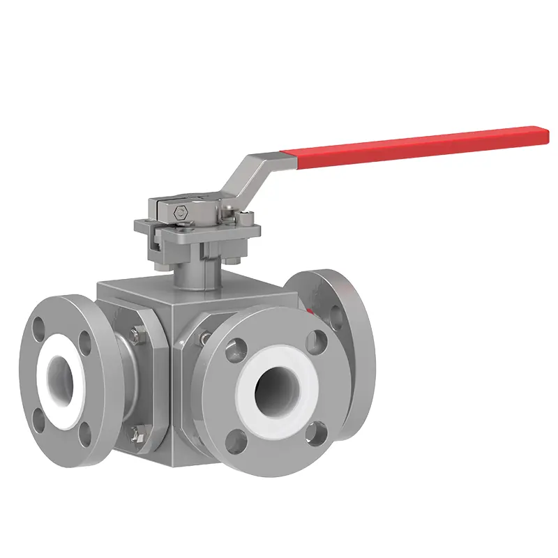 PTFE үш жақты шарлы клапанды
